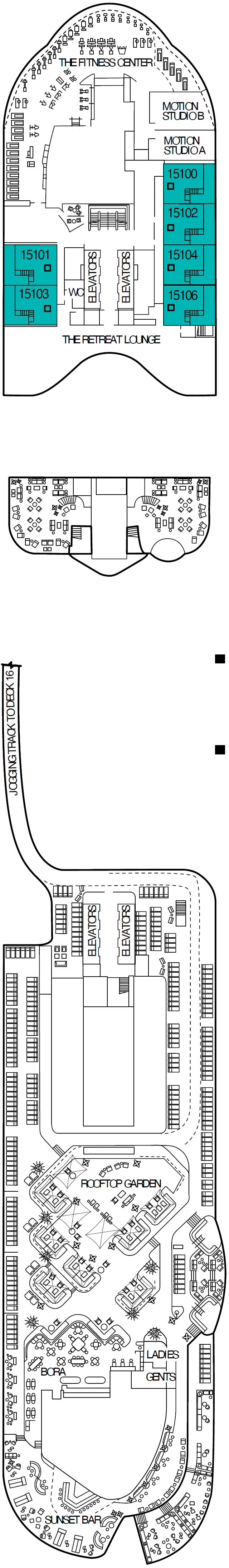 Celebrity Xcel deck plan — Deck 15