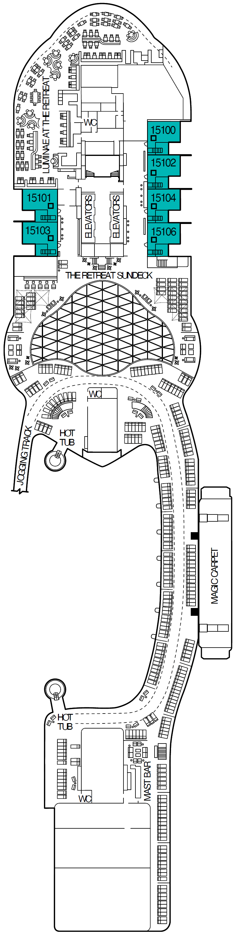 Celebrity Xcel deck plan — Deck 16