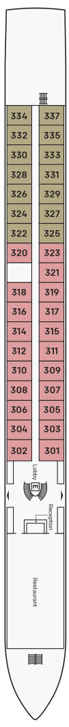 S.S. Clara deck plan — Danube Deck