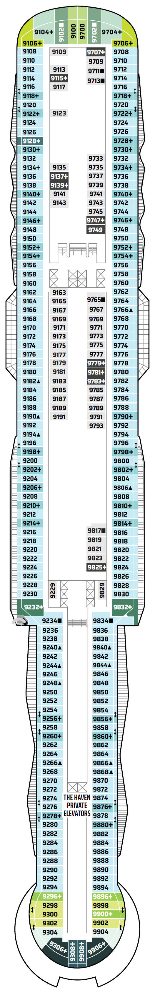 Norwegian Bella deck plan — Deck 09