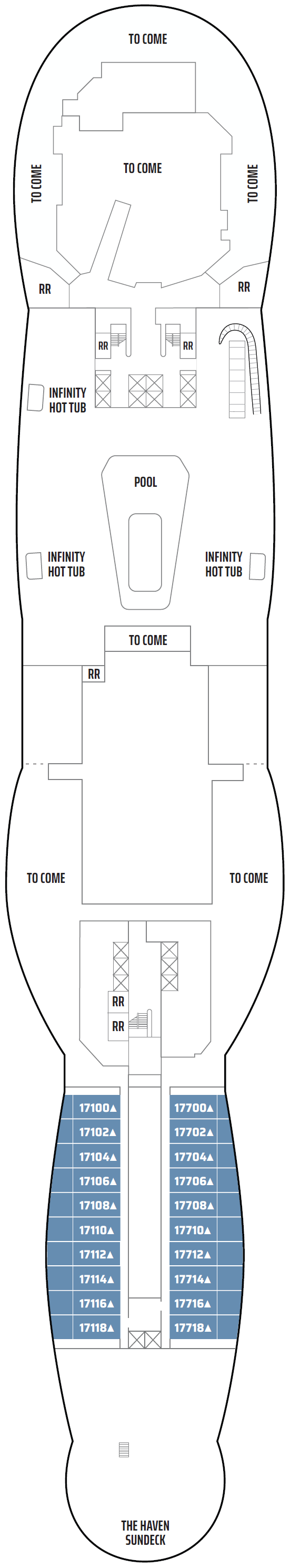 Norwegian Bella deck plan — Deck 17