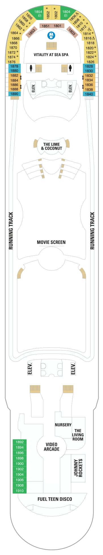 Liberty of the Seas deck plan — Deck 12