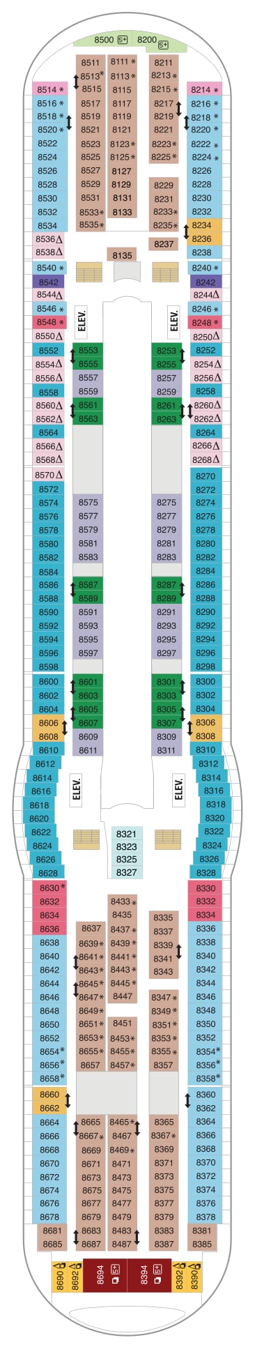 Mariner of the Seas deck plan — Deck 08