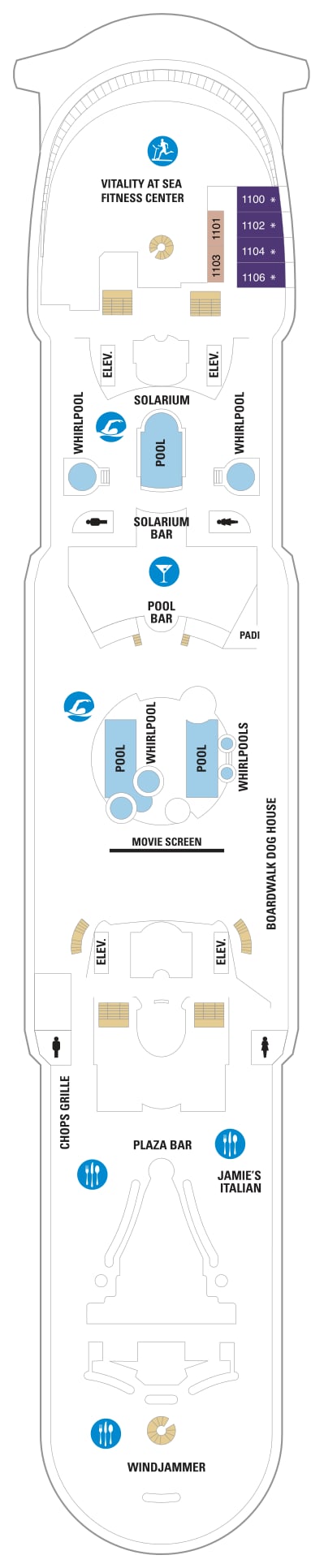 Mariner of the Seas deck plan — Deck 11