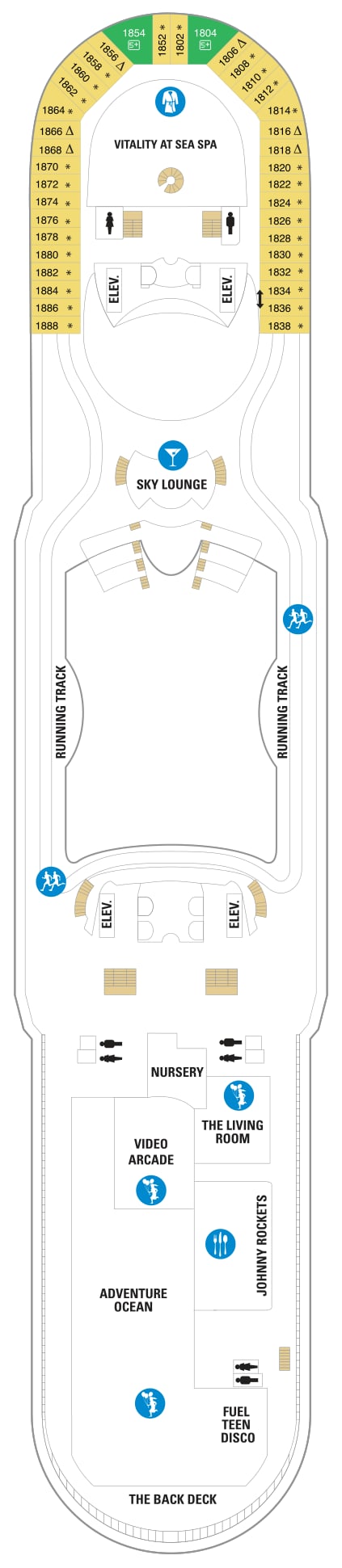 Mariner of the Seas deck plan — Deck 12