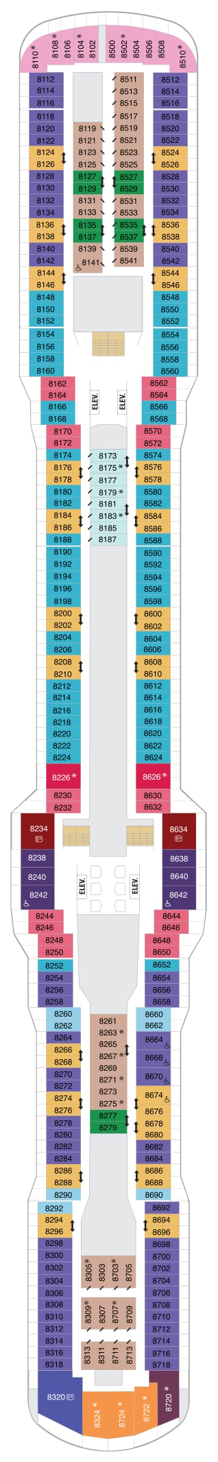 Odyssey of the Seas deck plan — Deck 08