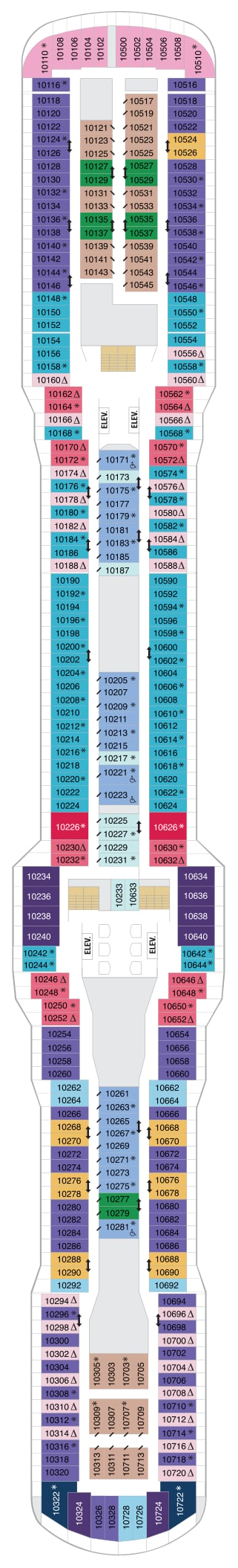 Odyssey of the Seas deck plan — Deck 10