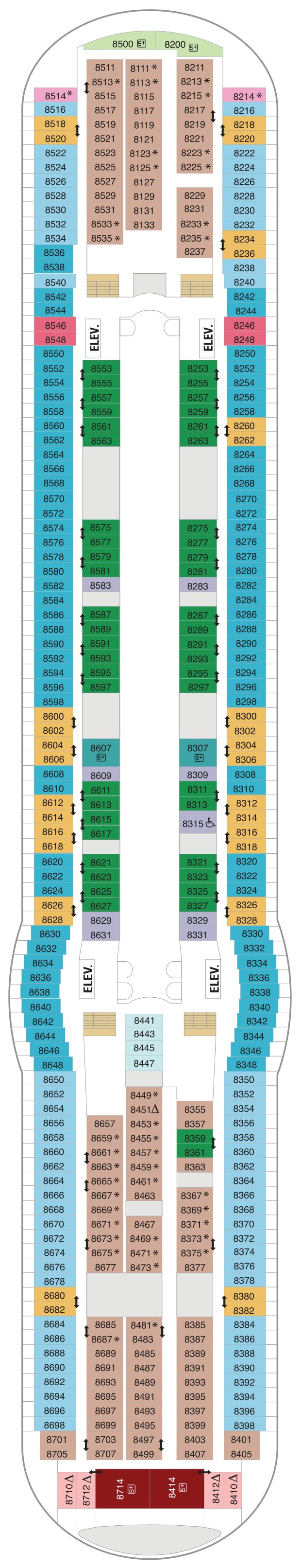 Freedom of the Seas deck plan — Deck 08
