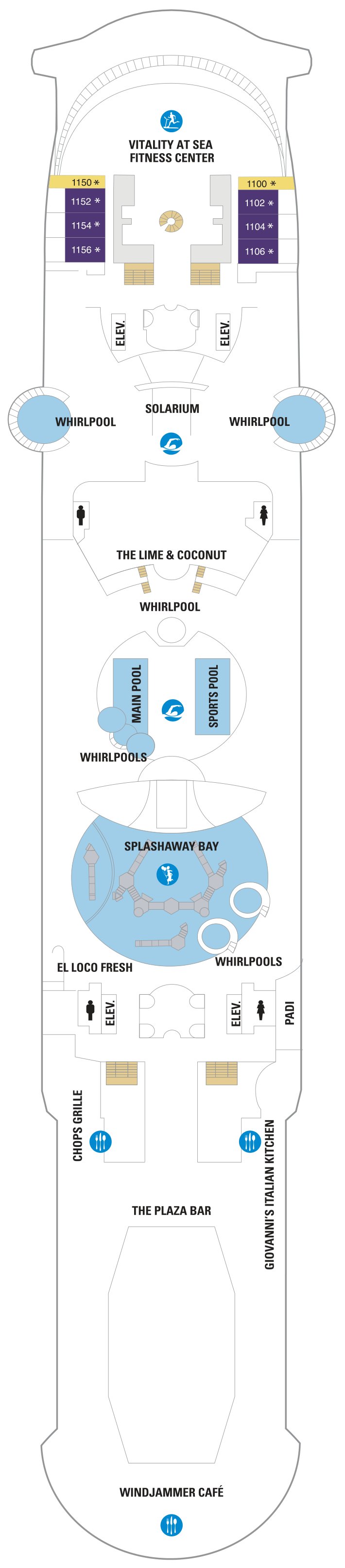 Freedom of the Seas deck plan — Deck 11