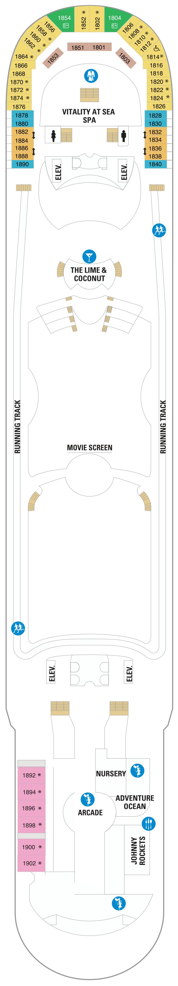 Freedom of the Seas deck plan — Deck 12