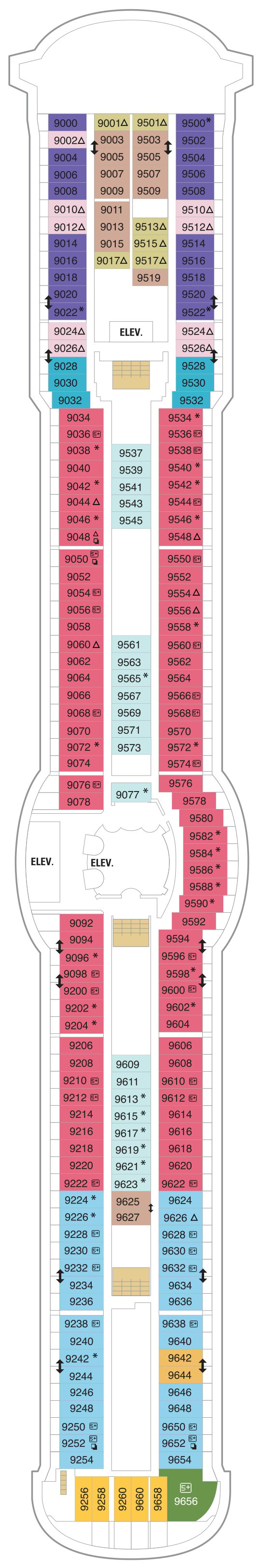Jewel of the Seas deck plan — Deck 09
