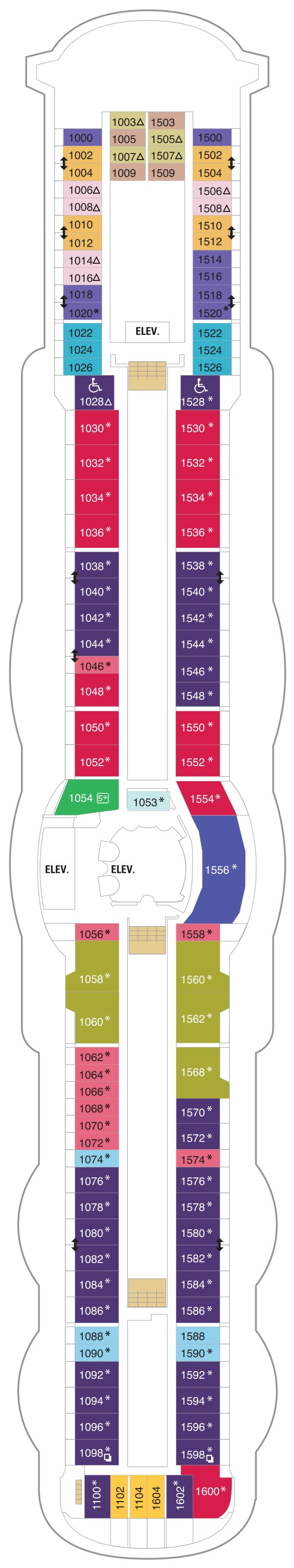 Jewel of the Seas deck plan — Deck 10