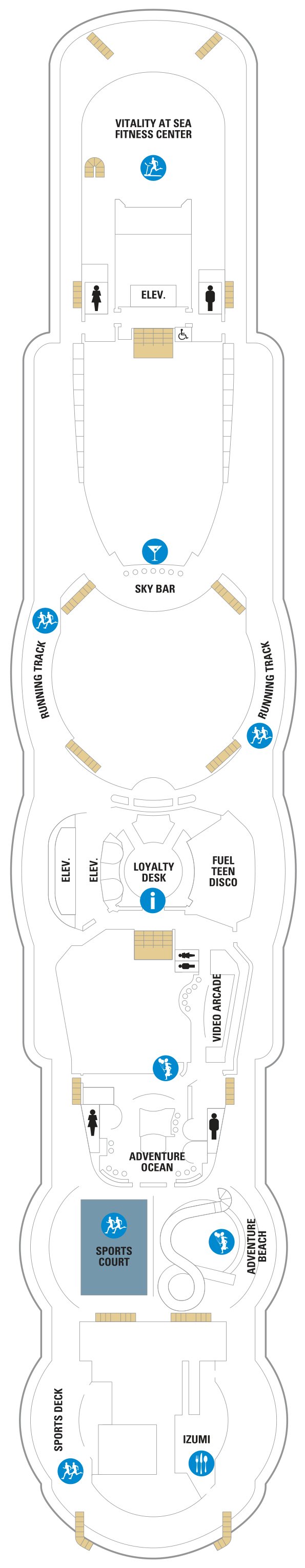 Jewel of the Seas deck plan — Deck 12