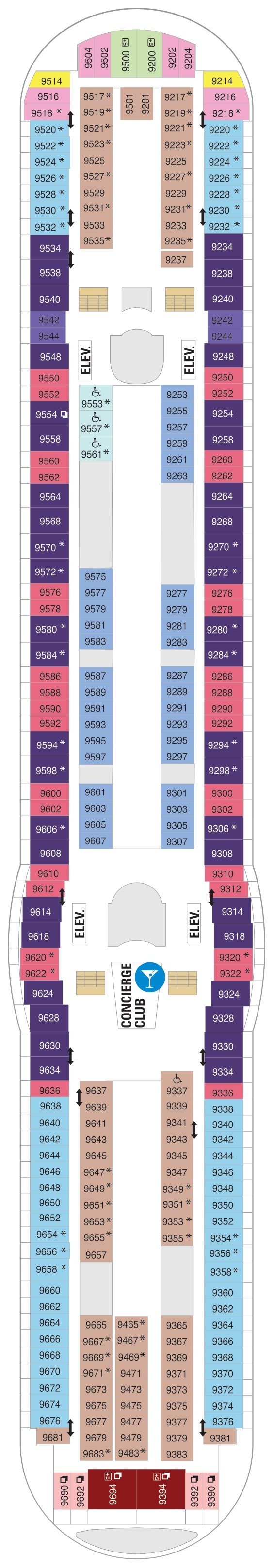 Explorer of the Seas deck plan — Deck 09