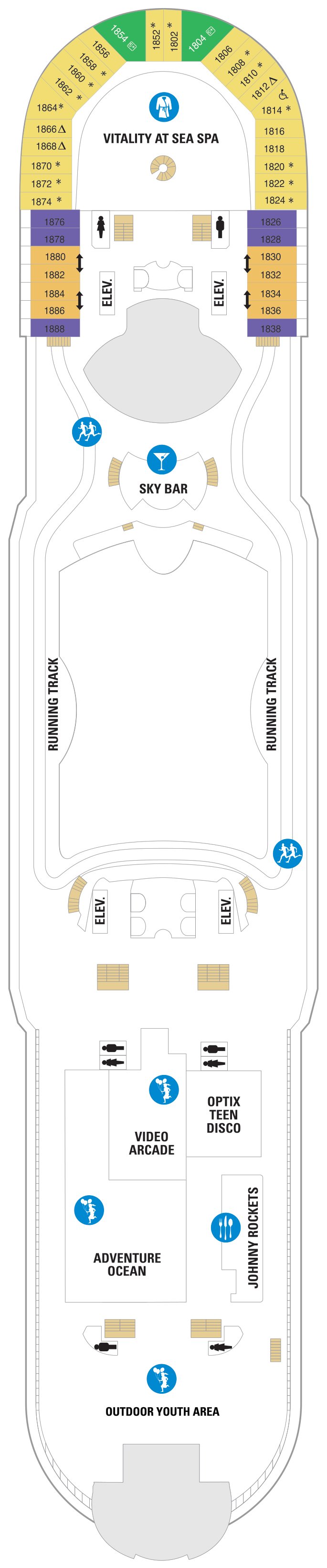 Explorer of the Seas deck plan — Deck 12
