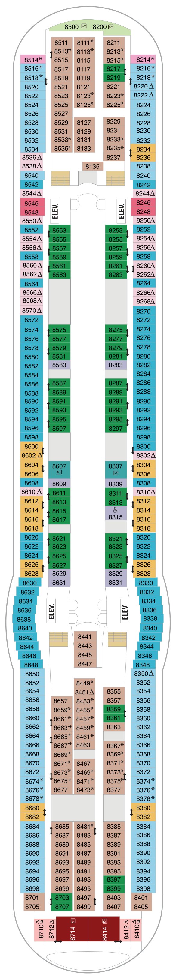 Liberty of the Seas deck plan — Deck 08