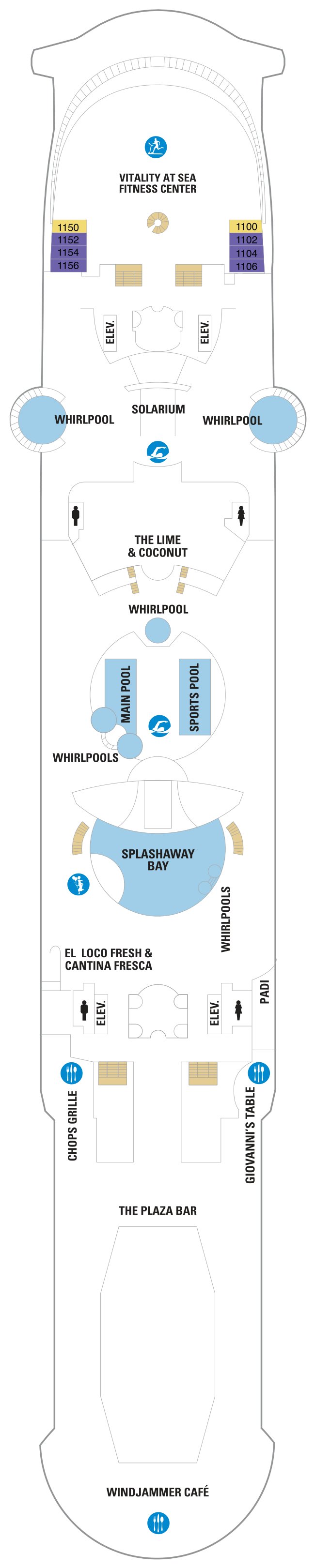 Liberty of the Seas deck plan — Deck 11