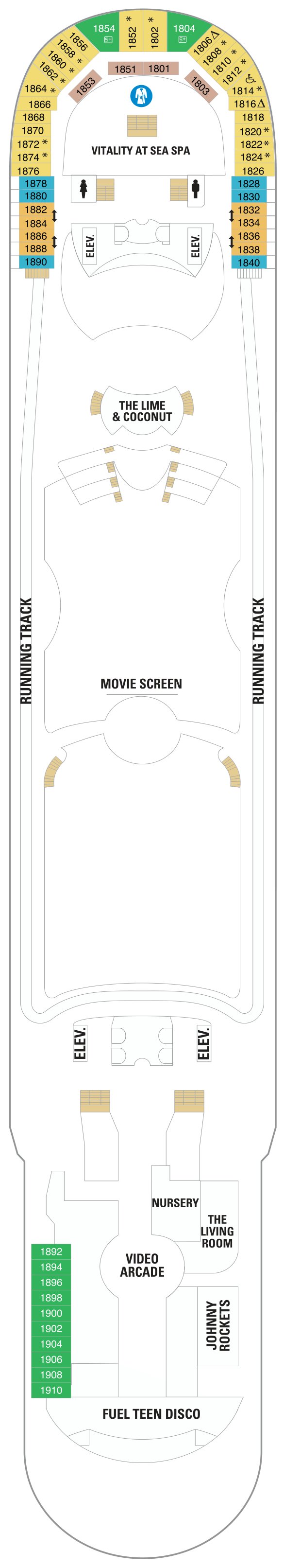 Liberty of the Seas deck plan — Deck 12