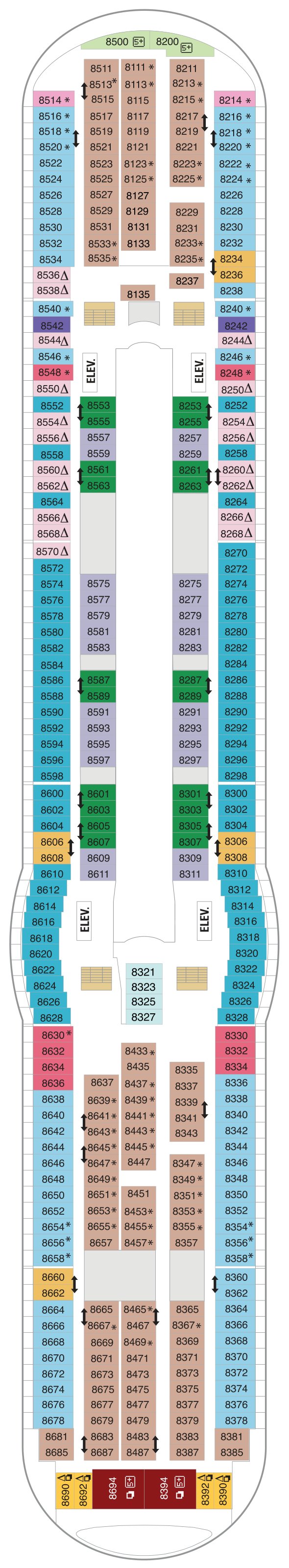 Mariner of the Seas deck plan — Deck 08