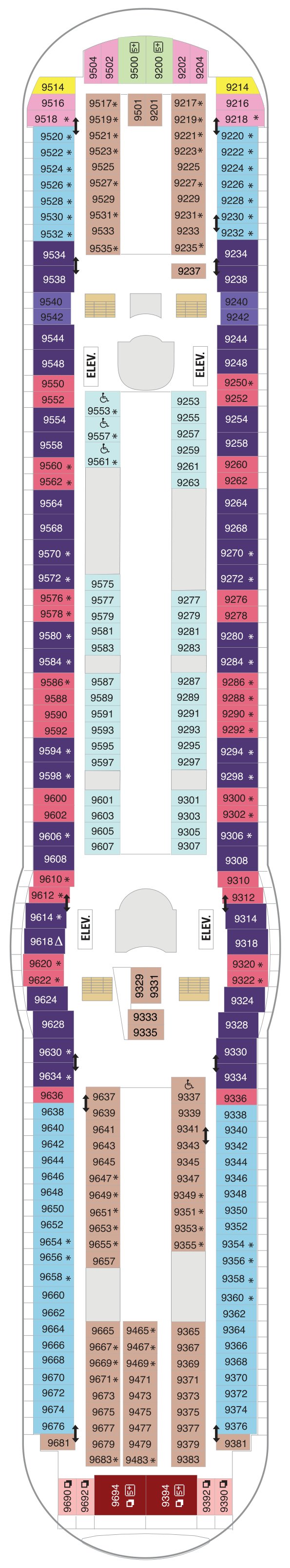 Mariner of the Seas deck plan — Deck 09