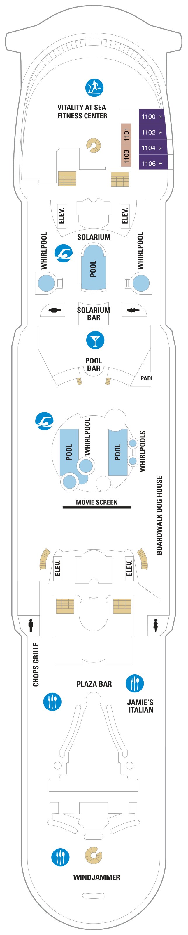 Mariner of the Seas deck plan — Deck 11