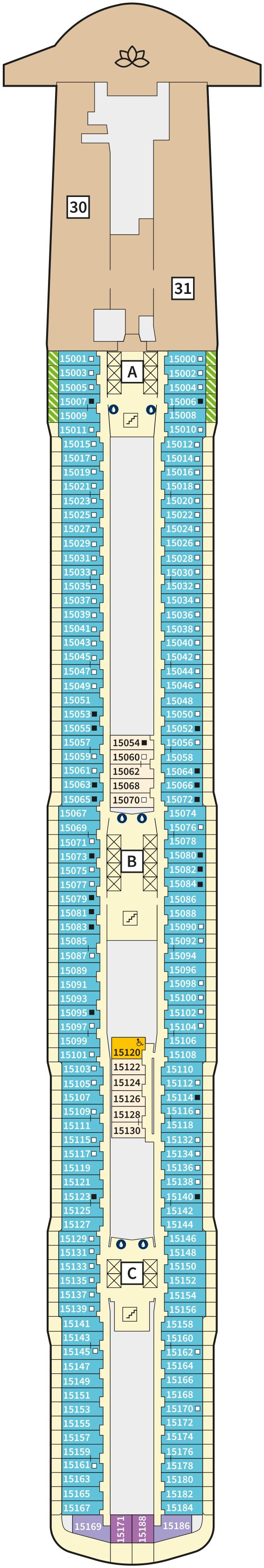 Mein Schiff Flow deck plan — 15 Perle