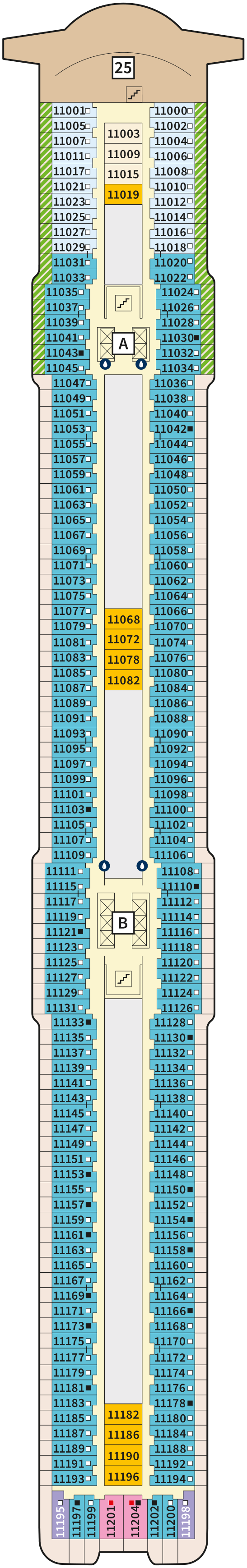 Mein Schiff 1 deck plan — 11 Krabbe
