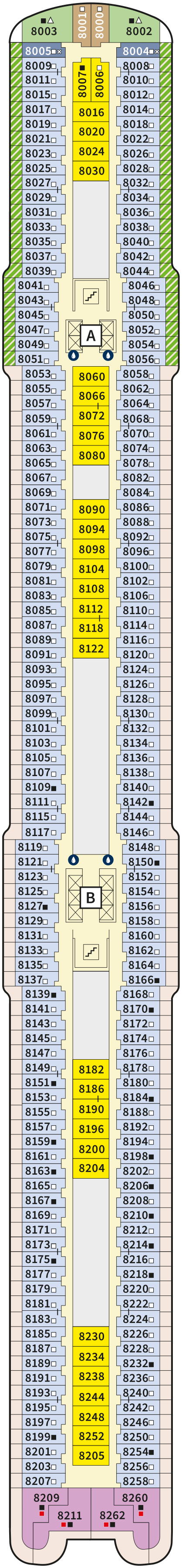 Mein Schiff 2 deck plan — 8 Muschel