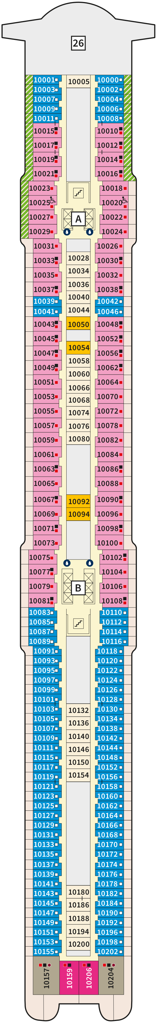 Mein Schiff 2 deck plan — 10 Perle