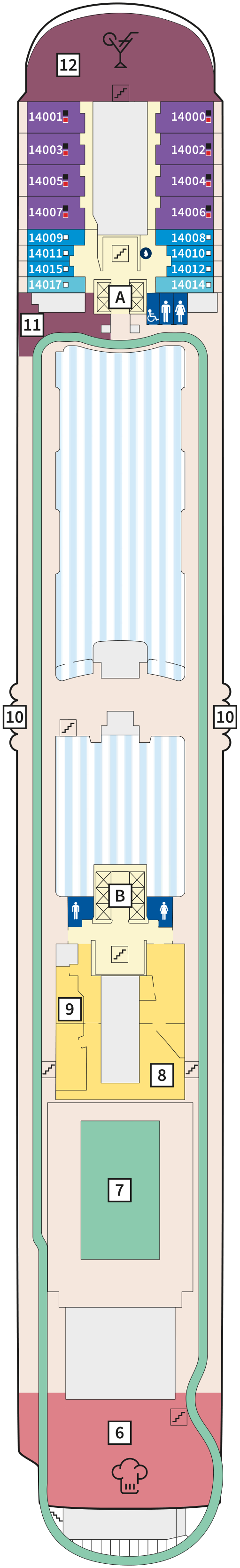 Mein Schiff 2 deck plan — 14 Horizont
