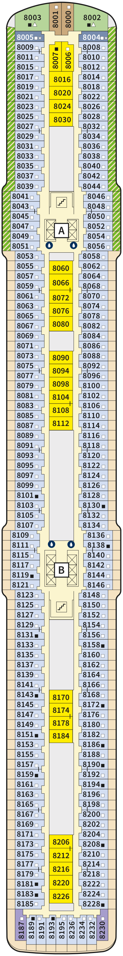Mein Schiff 3 deck plan — 8 Muschel