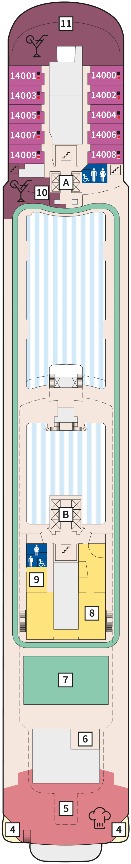 Mein Schiff 3 deck plan — 14 Horizont