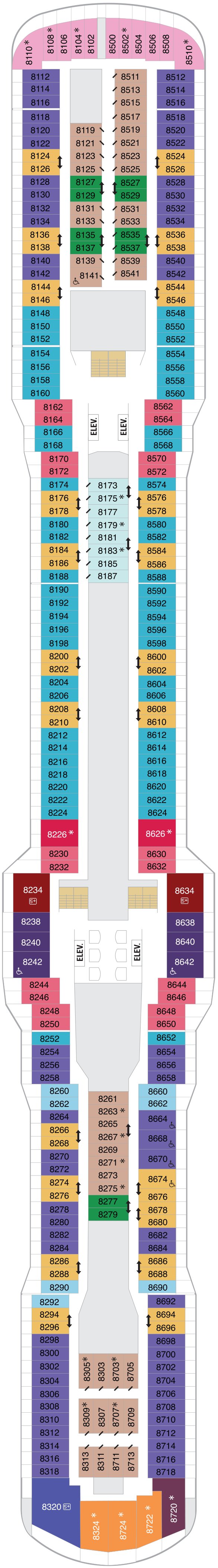 Odyssey of the Seas deck plan — Deck 08
