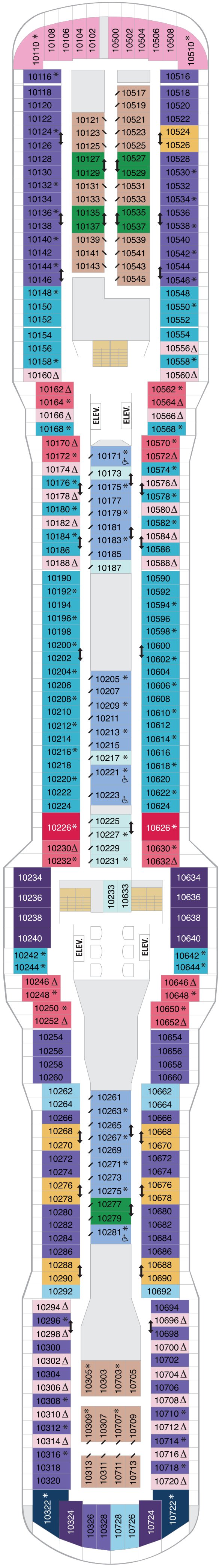 Odyssey of the Seas deck plan — Deck 10