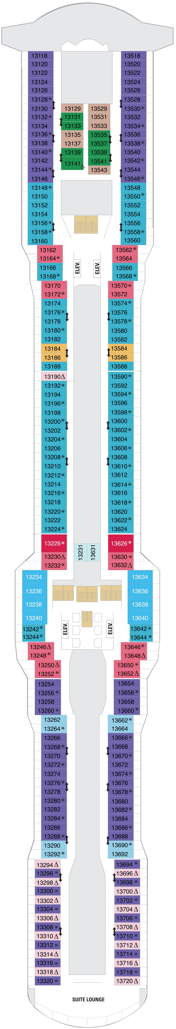 Odyssey of the Seas deck plan — Deck 13