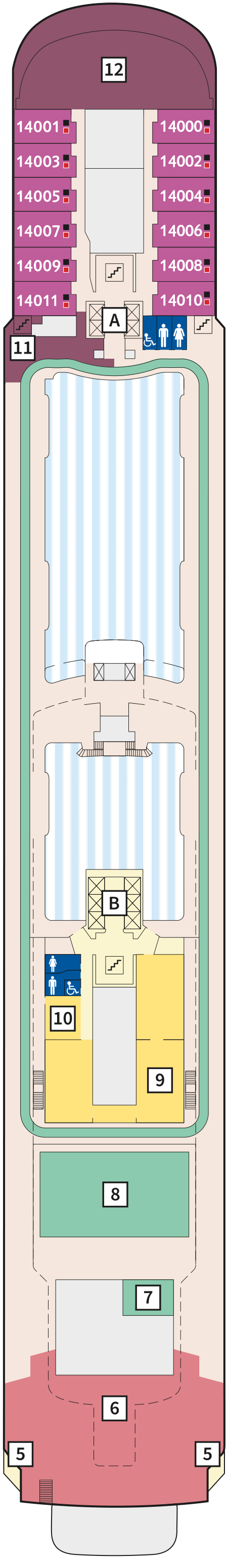 Mein Schiff 5 deck plan — 14 Horizont