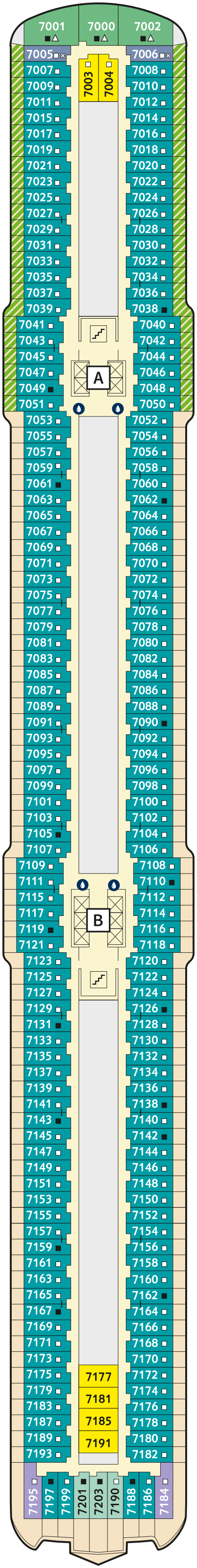 Mein Schiff 6 deck plan — 7 Hanse