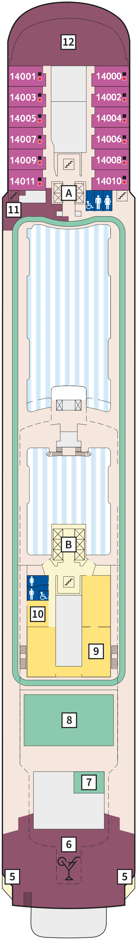 Mein Schiff 6 deck plan — 14 Horizont