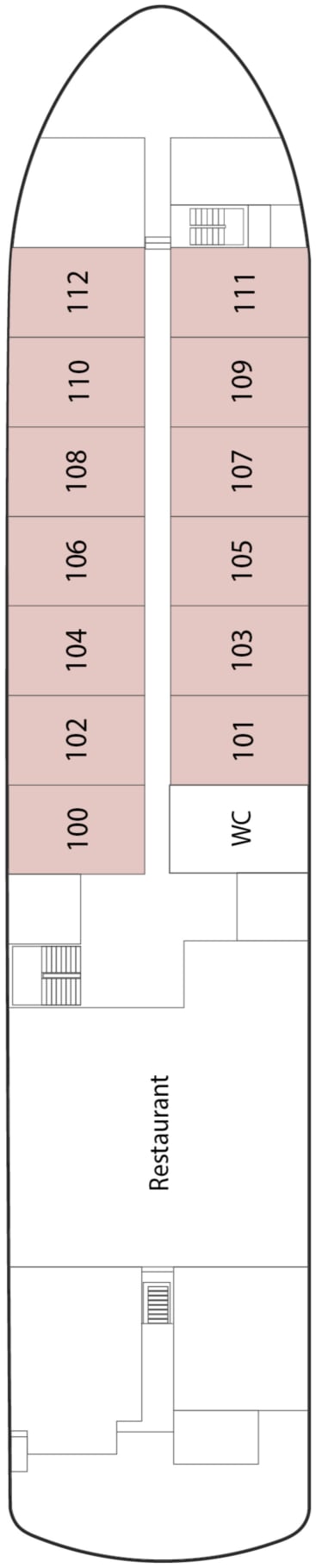Riviera Alba deck plan — Main Deck
