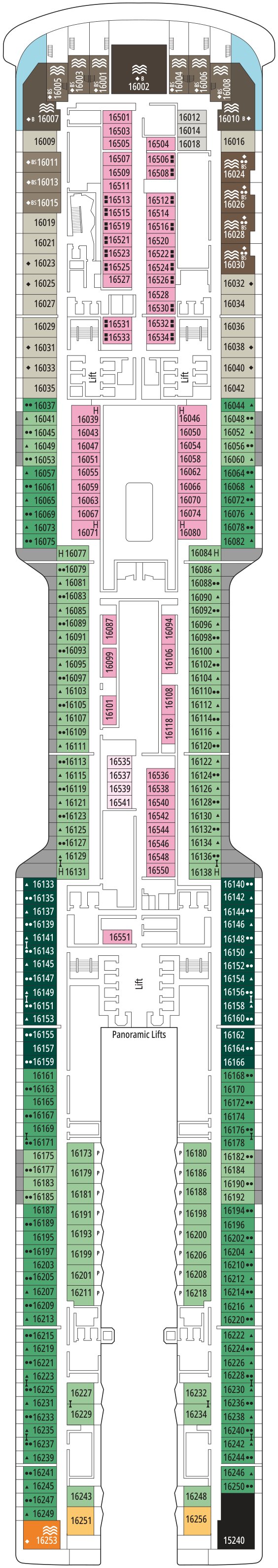 MSC World Atlantic deck plan — DECK 16